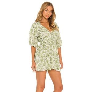 Misa Los Angeles Seven Green/Cream Dress
